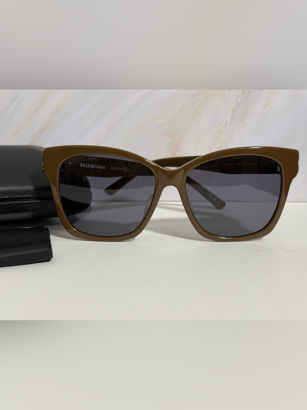 Balenciaga Mocha Brown Oversized Sunglasses BB0102SA 009 NWT